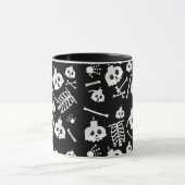 Mug Motif des os crâniens de squelette d'Halloween (Centre)
