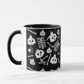 Mug Motif des os crâniens de squelette d'Halloween (Gauche)