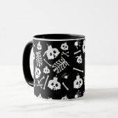 Mug Motif des os crâniens de squelette d'Halloween (Devant gauche)
