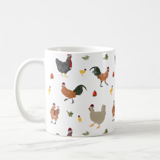 Mug Motif des poulets de Noël (Gauche)