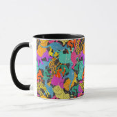 Mug Motif des silhouettes d'animaux rétro (Gauche)