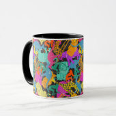 Mug Motif des silhouettes d'animaux rétro (Devant gauche)