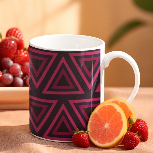 Mug Motif des triangles roses