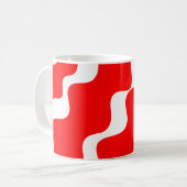 Mug Motif des vagues blanches et rouges (Devant gauche)