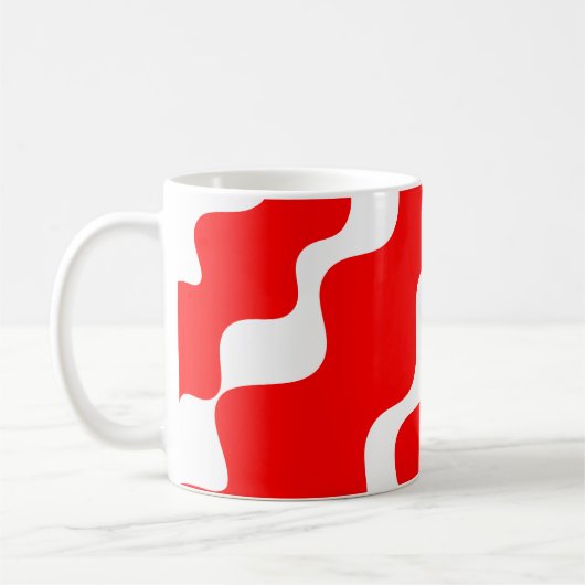 Mug Motif des vagues blanches et rouges (Gauche)