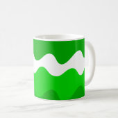 Mug Motif des vagues horizontales vertes et blanches (Devant droit)
