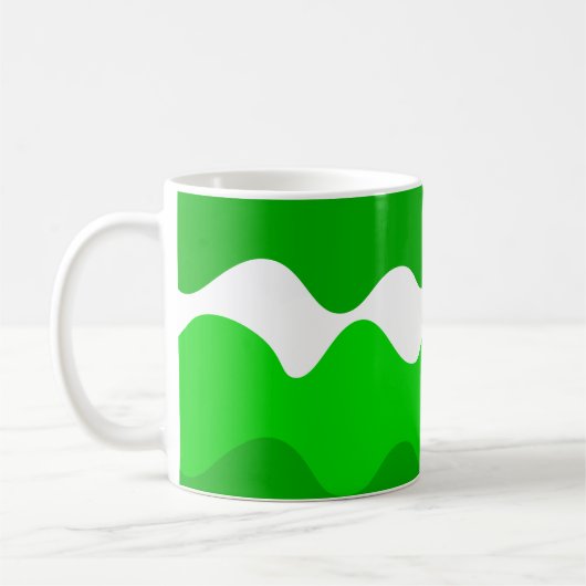 Mug Motif des vagues horizontales vertes et blanches (Gauche)