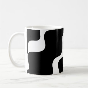 Mug Motif des vagues inclinées en noir et blanc