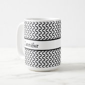 Mug Motif des vagues rétro blanches et noires personna (Devant gauche)