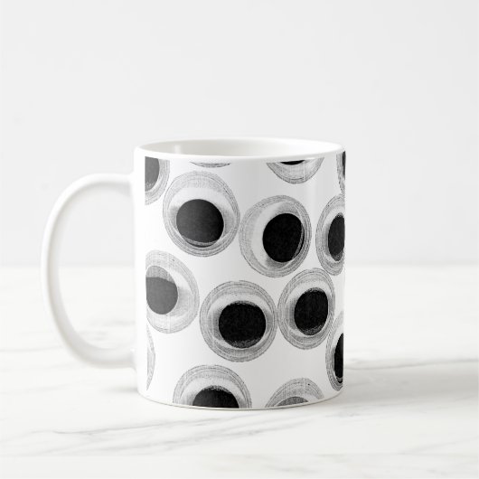 Mug motif des yeux de googly - arrière - plan transpar (Gauche)