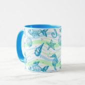 Mug Motif d'esquisse marine (Devant gauche)