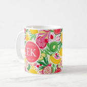 Mug Motif d'été pour le Monogramme de fruits tropicaux (Devant gauche)