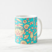 Mug Motif d'été sur arrière - plan turquoise : paraplu (Devant droit)
