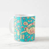 Mug Motif d'été sur arrière - plan turquoise : paraplu (Devant gauche)