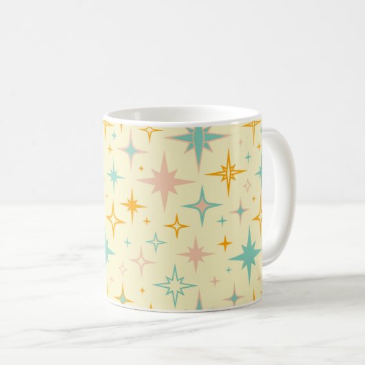 Mug Motif d'étoiles rétro colorées (Devant droit)