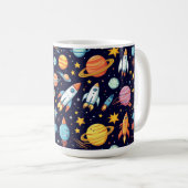Mug Motif d'exploration spatiale colorée (Devant droit)