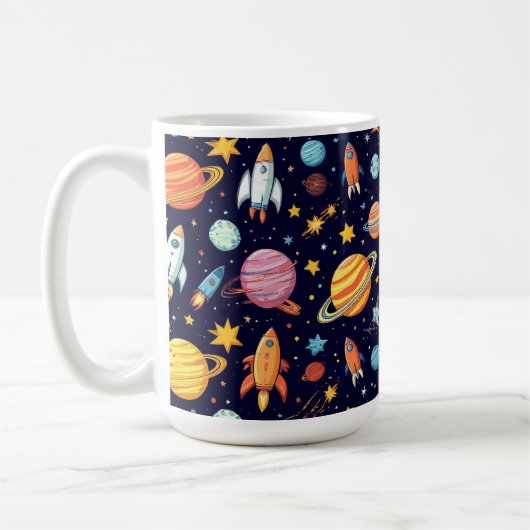 Mug Motif d'exploration spatiale colorée (Gauche)