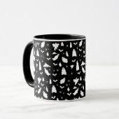 Mug Motif d'Halloween, chauves-souris et araignées (Devant gauche)