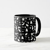 Mug Motif d'Halloween, chauves-souris et araignées (Devant droit)