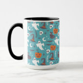 Mug Motif d'Halloween Turquoise amusant (Gauche)