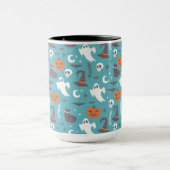 Mug Motif d'Halloween Turquoise amusant (Centre)