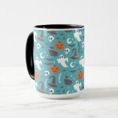 Mug Motif d'Halloween Turquoise amusant (Devant gauche)