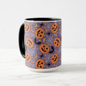 Mug Motif d'Halloween violet Jack-O-lanterne (Devant gauche)