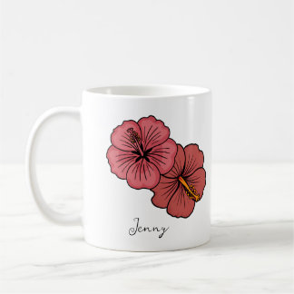 Mug Motif d'hibiscus tropical personnalisé