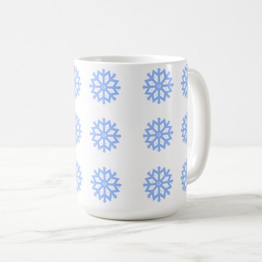 Mug Motif d'hiver bleu clair Snowflake (Devant droit)