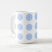 Mug Motif d'hiver bleu clair Snowflake (Devant gauche)