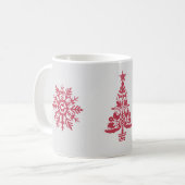 Mug Motif d'hiver scandinave Red Snowflake (Devant gauche)