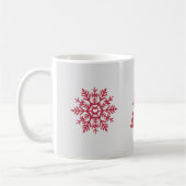 Mug Motif d'hiver scandinave Red Snowflake (Gauche)