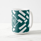 Mug Motif diagonal minimaliste, Monogramme (Devant droit)