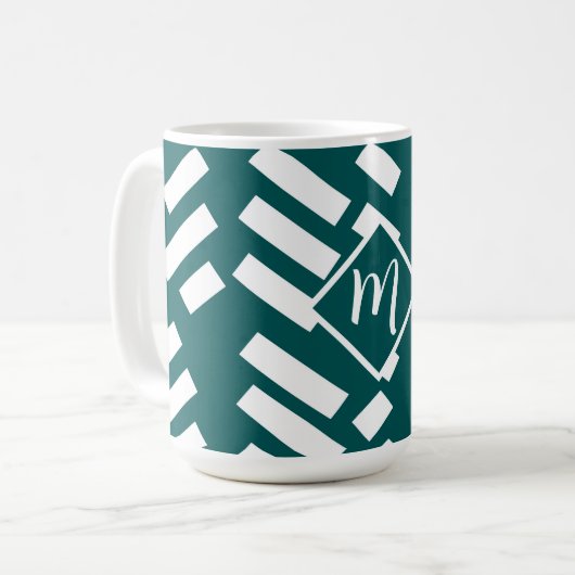 Mug Motif diagonal minimaliste, Monogramme (Devant gauche)