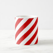 Mug Motif diagonal rouge et blanc de rayures (Centre)