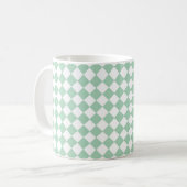 Mug Motif diamant à carreaux vert et blanc (Devant gauche)