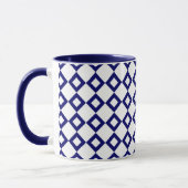 Mug Motif diamant blanc et marine (Gauche)