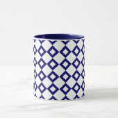 Mug Motif diamant blanc et marine (Centre)