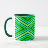 Mug Motif diamant du milieu du siècle Jade Green et Aq (Gauche)