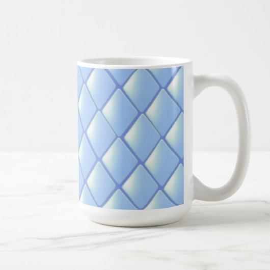 Mug Motif diamant matelassé bleu (Droite)
