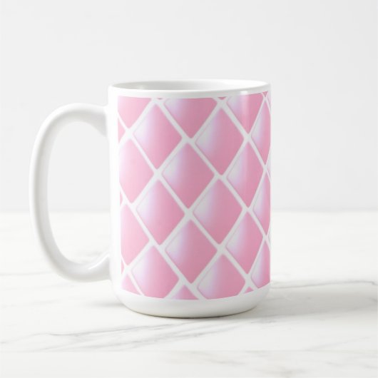 Mug Motif diamant matelassé rose (Gauche)