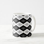 Mug Motif diamant noir, blanc et gris (Devant droit)