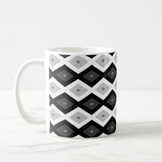Mug Motif diamant noir, blanc et gris (Gauche)