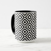 Mug Motif diamant noir et blanc (Devant gauche)