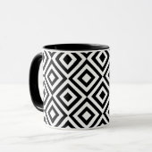 Mug Motif diamant noir et blanc (Devant gauche)