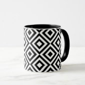 Mug Motif diamant noir et blanc (Devant droit)