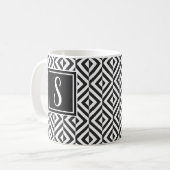 Mug Motif diamant noir et blanc Monogram (Devant gauche)