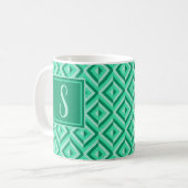 Mug Motif diamant trois tons vert Monogramme (Devant gauche)