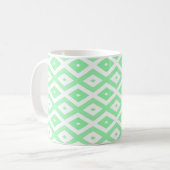 Mug Motif diamant vert et blanc (Devant gauche)