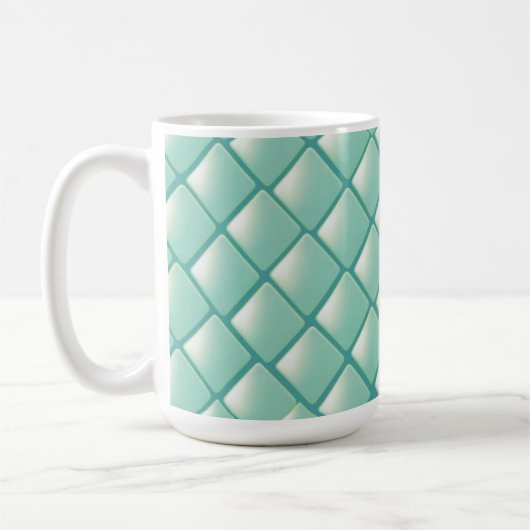 Mug Motif Diamond turquoise (Gauche)